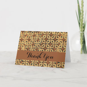 Vintage Indonesian Batik Kawung Pattern Rustic Thank You Card