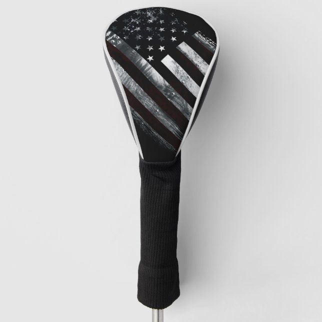 Vintage Industrial American Flag Golf Head Cover (Front)
