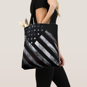Vintage Industrial American Flag Tote Bag