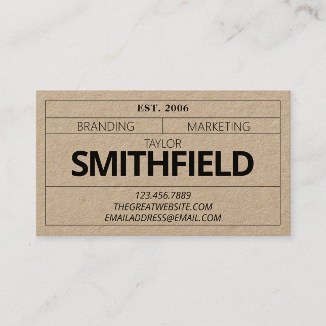 Vintage Industrial Contemporary Style Business Card (Front)