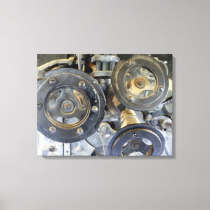 Vintage Industrial Gears Canvas Print