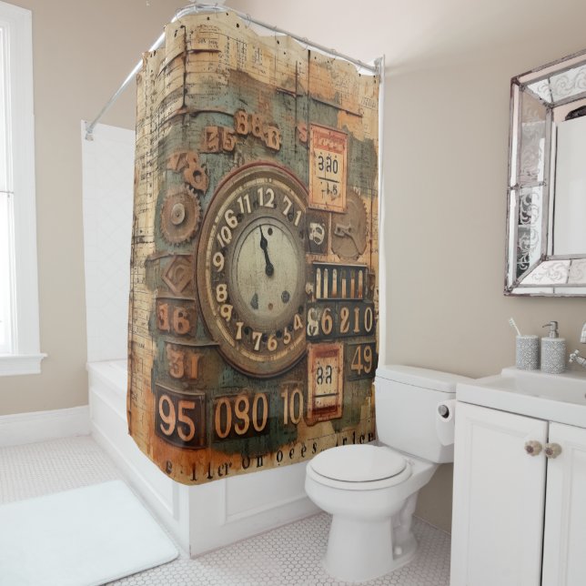 Vintage Industrial Grunge Shower Curtain (In Situ)
