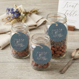 Vintage Industrial Typography Teal Bridal Shower Favour Tags