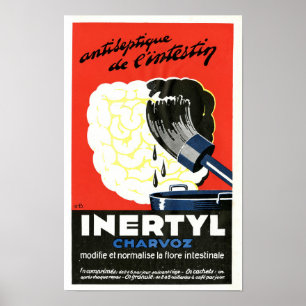 Vintage Inertyl Charvoz French Medical Poster Art