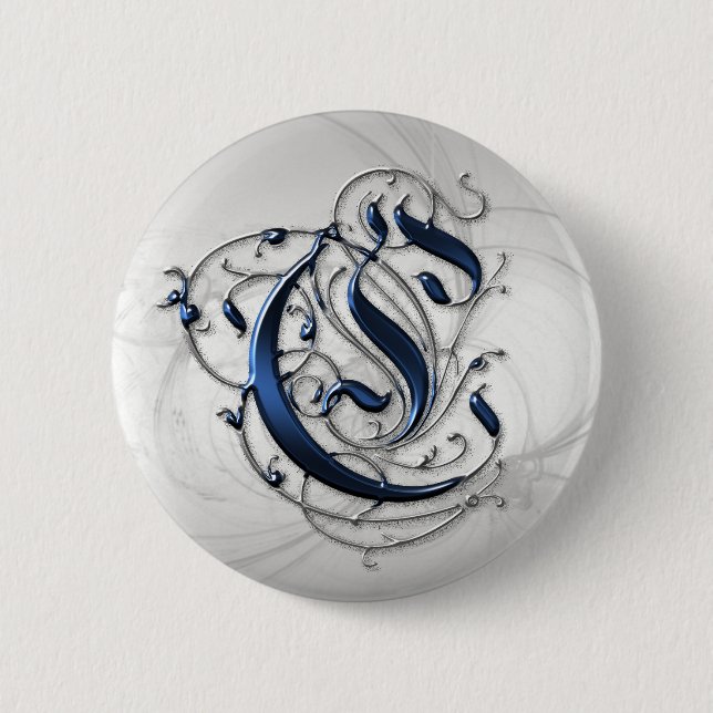 Vintage Initial C 6 Cm Round Badge (Front)