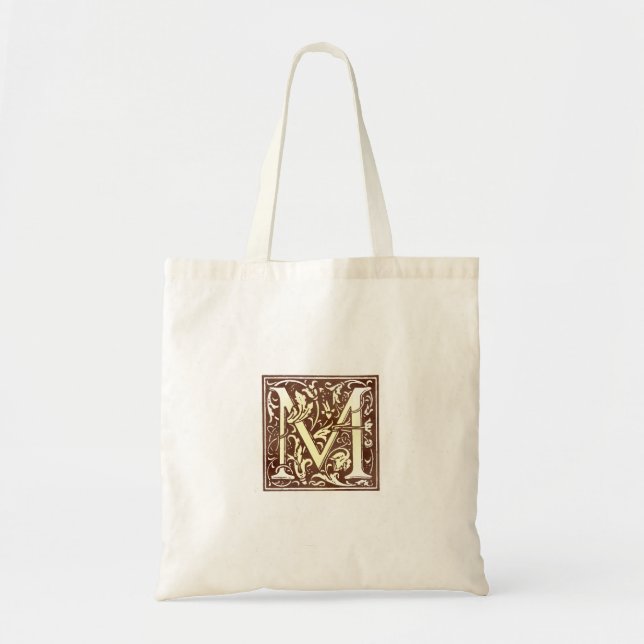 Vintage Initial M Tote Bag (Front)