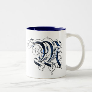 Vintage Initial M Two-Tone Coffee Mug