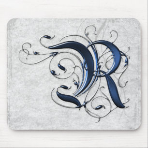 Vintage Initial R Mouse Mat