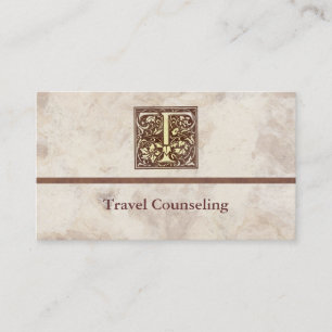Vintage Initial T Business Card