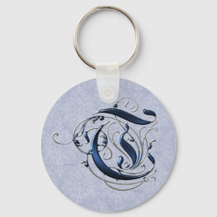 Vintage Initial T Key Ring