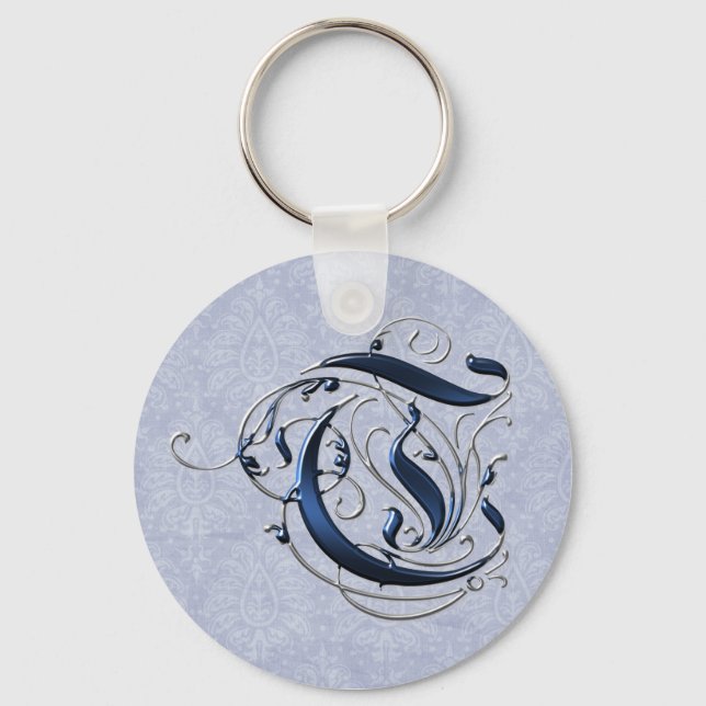 Vintage Initial T Key Ring (Front)