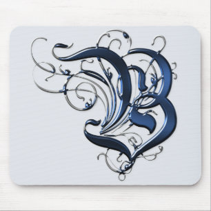 Vintage Initials B Mouse Mat