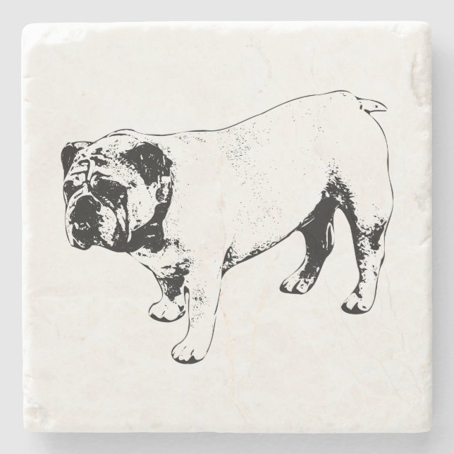 Vintage Ink Shape Stone Coaster (Front)