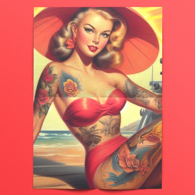 Vintage Inked Girl Tissue Paper (Creator Uploaded)