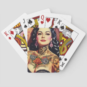 Vintage Inked Pin-up Playing Cards