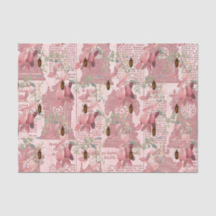 Vintage Insect and Newsprint Tissue Paper