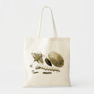 Vintage Insect Image Silkworm Moth Tote Bag