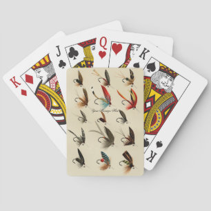 Vintage Insect Trout Flies Wings Playing Cards