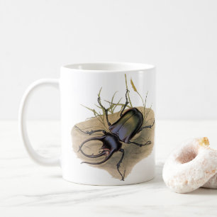 Vintage Insects and Bugs, Rhino Rhinoceros Beetle Coffee Mug