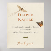 Vintage Insects Baby Shower Diaper Raffle