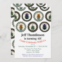 Vintage Insects Birthday Invitation Science Party