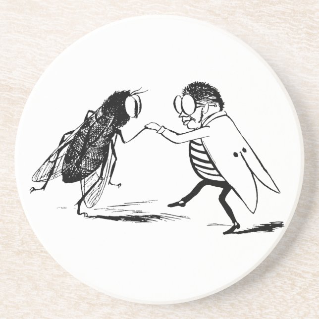Vintage Insects Dancing; Bluebottle Fly Coaster (Front)