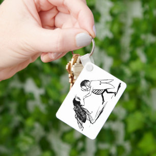 Vintage Insects Dancing; Bluebottle Fly Key Ring