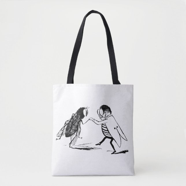Vintage Insects Dancing; Bluebottle Fly Tote Bag (Front)