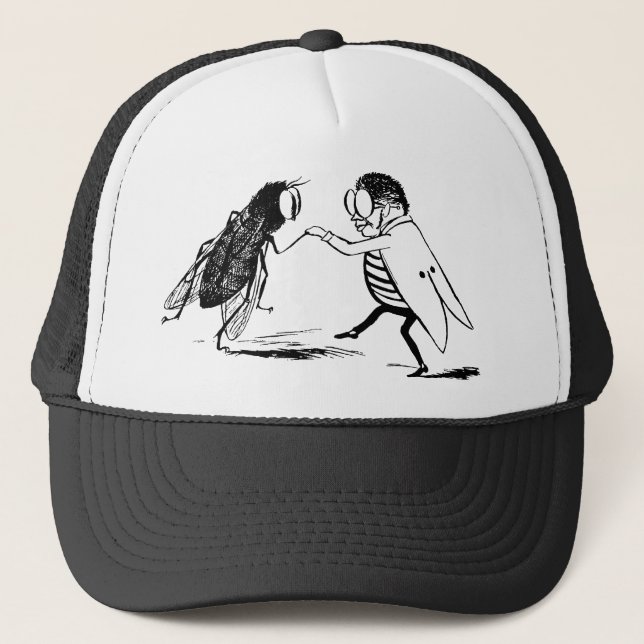 Vintage Insects Dancing; Bluebottle Fly Trucker Hat (Front)