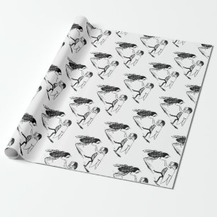 Vintage Insects Dancing; Bluebottle Fly Wrapping Paper