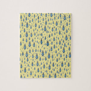 Vintage Insects March of the Blue Spotted Beetles Jigsaw Puzzle