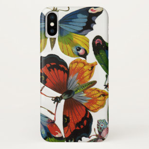 Vintage Insects or Bugs, Beautiful Butterflies iPhone X Case