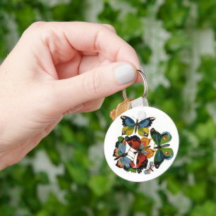 Vintage Insects or Bugs, Beautiful Butterflies Key Ring