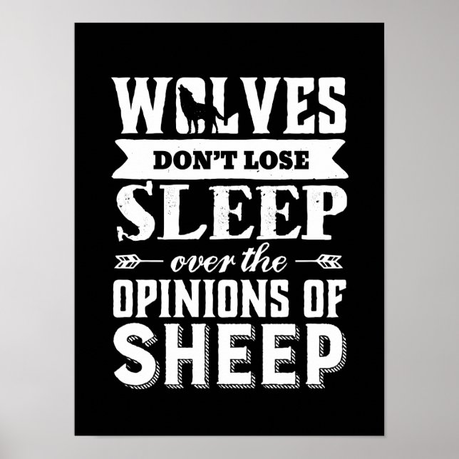 Vintage Inspirational Motivation Quote Wolves Poster (Front)