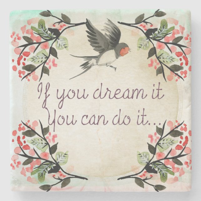 Vintage Inspirational Stone Coaster (Front)