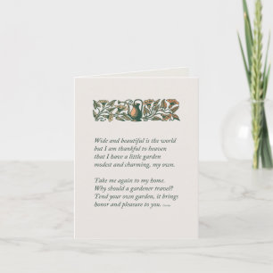 Vintage inspirational tend my home garden card