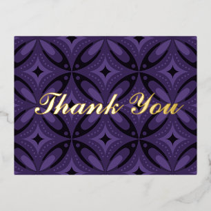 Vintage-Inspired Abstract Geometric Design Foil Holiday Postcard