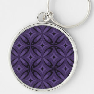Vintage-Inspired Abstract Geometric Design Key Ring