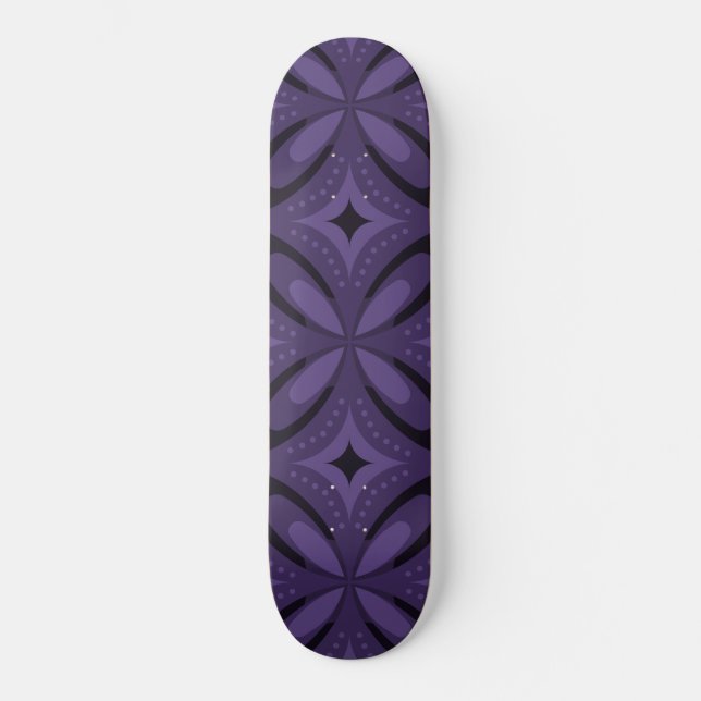 Vintage-Inspired Abstract Geometric Design Skateboard (Front)