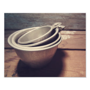 Vintage Inspired Aluminium Measuring Cups Photo Print