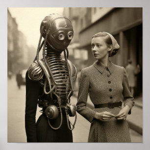 Vintage Inspired Art Print: Captivating Woman and  Poster