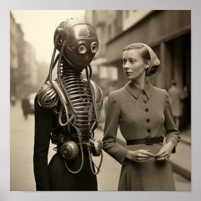 Vintage Inspired Art Print: Captivating Woman and  Poster (Front)