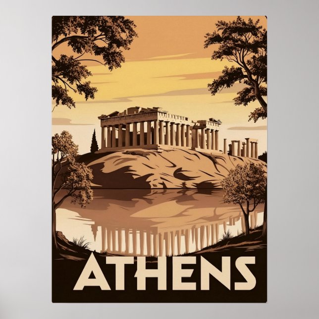 Vintage-Inspired Athens – Iconic Parthenon Poster (Front)