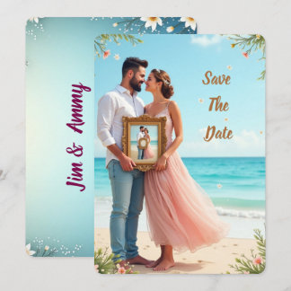 Vintage-Inspired Beach Save the Date
