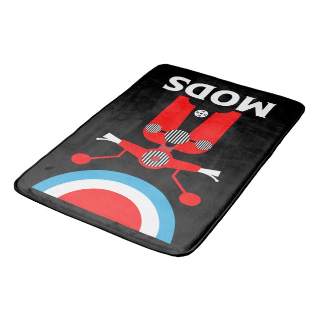 Vintage Inspired British Mods And Rockers Bath Mat (Angled)