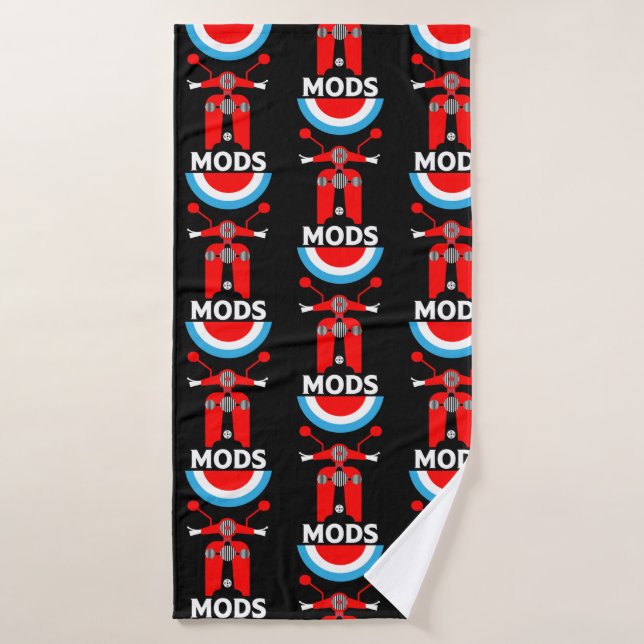 Vintage Inspired British Mods And Rockers Bath Towel (Bath Towel)