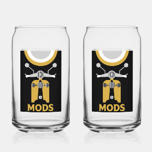 Vintage Inspired British Mods And Rockers Can Glass