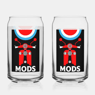 Vintage Inspired British Mods And Rockers Can Glass