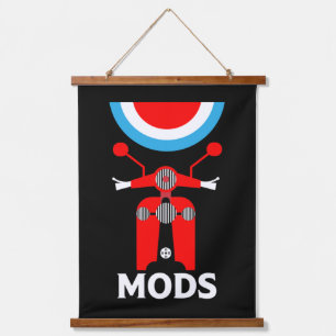 Vintage Inspired British Mods And Rockers Hanging Tapestry