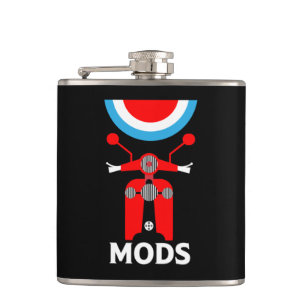 Vintage Inspired British Mods And Rockers Hip Flask